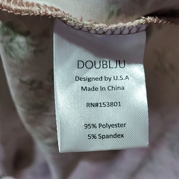 Doublju Women's Pink NWT High-Low Long Sleeve Floral V-Neck Top Size Large - Picture 7 of 11